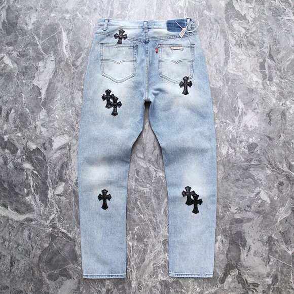 Chrome Hearts Logo Blue Jeans - Picture 2 of 10